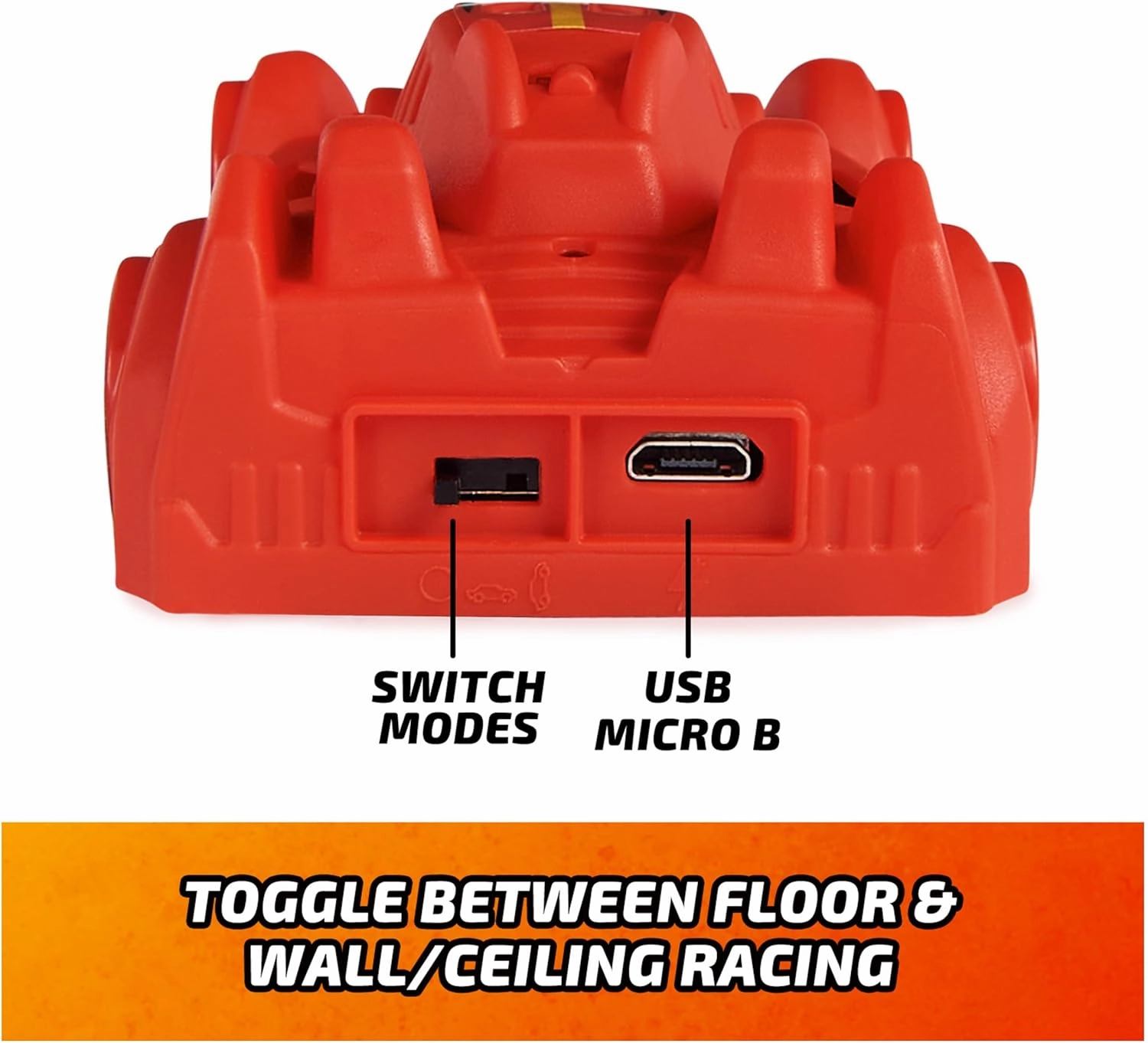 Air Hogs, Zero Gravity Sprint RC Car Wall Climber, Red USB Micro B Rechargeable Indoor Wall Racer, Over 4-Inches, Kids Toys for Kids Ages 4 and up