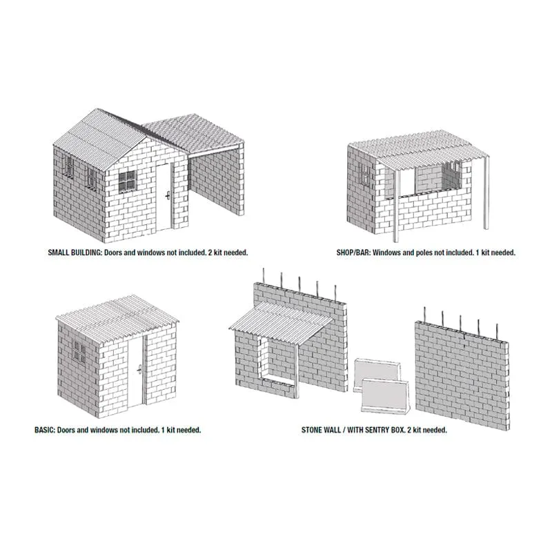 AK Interactive Diorama Accessories Kit - Concrete Blocks and Roof Tiles 1/35