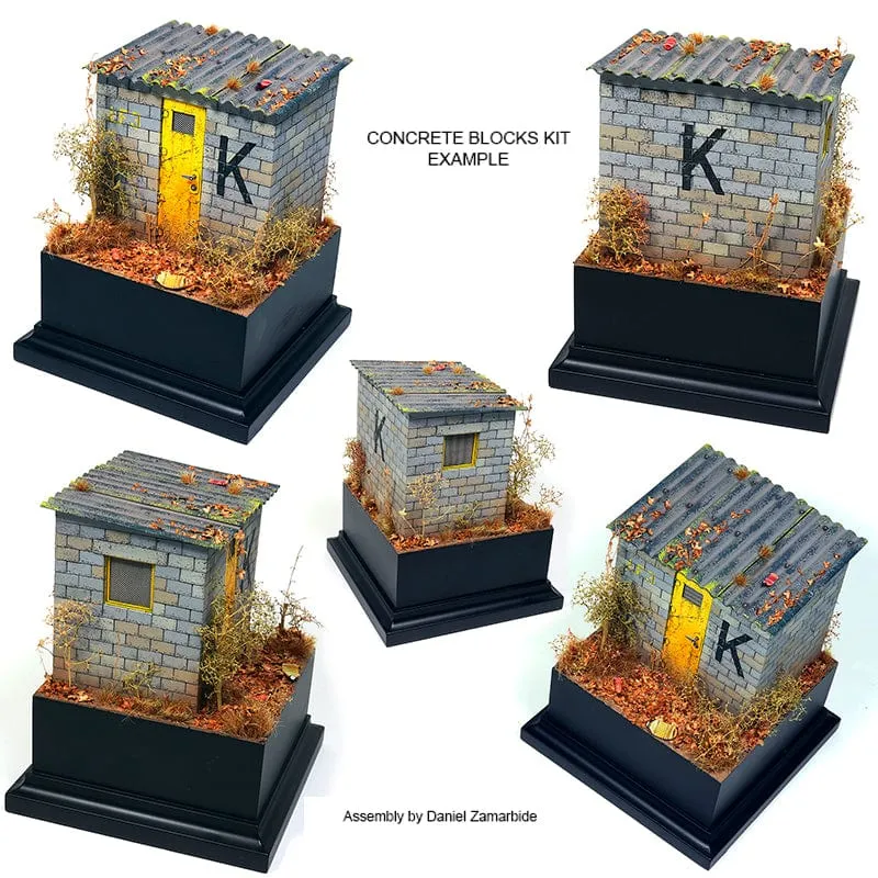 AK Interactive Diorama Accessories Kit - Concrete Blocks and Roof Tiles 1/35