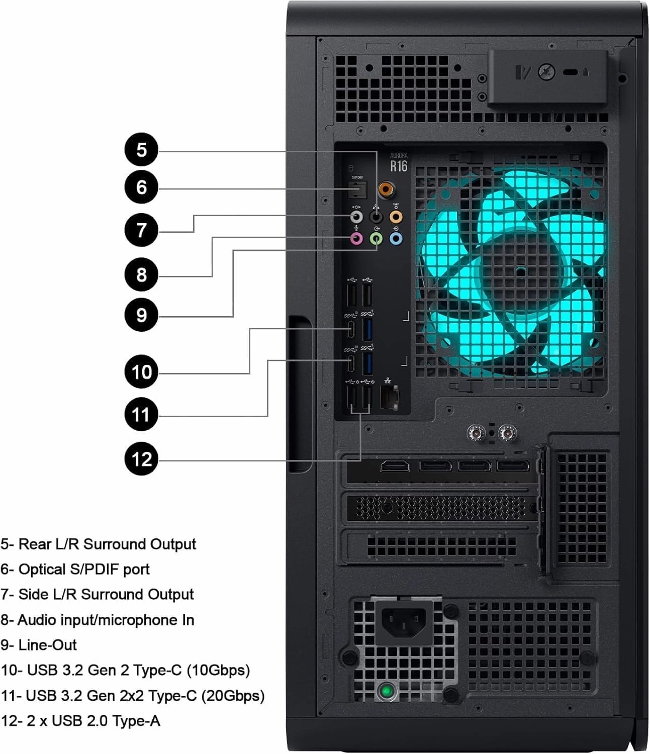 Alienware Aurora R16 Gaming Desktop PC, NVIDIA RTX 4090 24GB GDDR6X, Intel i9 14900KF(Up to 6.0GHz), 64 GB DDR5, 2 TB SSD, AlienFX Liquid Cooling, Wi-Fi 6E, Custom RGB Lights, Win 11 Pro, Office