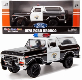 All Star Toys Exclusive 1978 Ford Bronco Ranger XLT California Highway Patrol CHP Police 1:24 Diecast Model Car Law Enforcement Motormax 76985 (Highway Patrol)