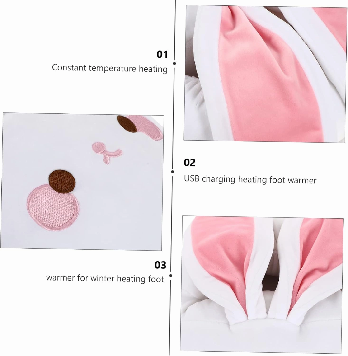 Amosfun Heated Electric Foot Warmer Sliers Rechargeable Warmer Shoes for Winter