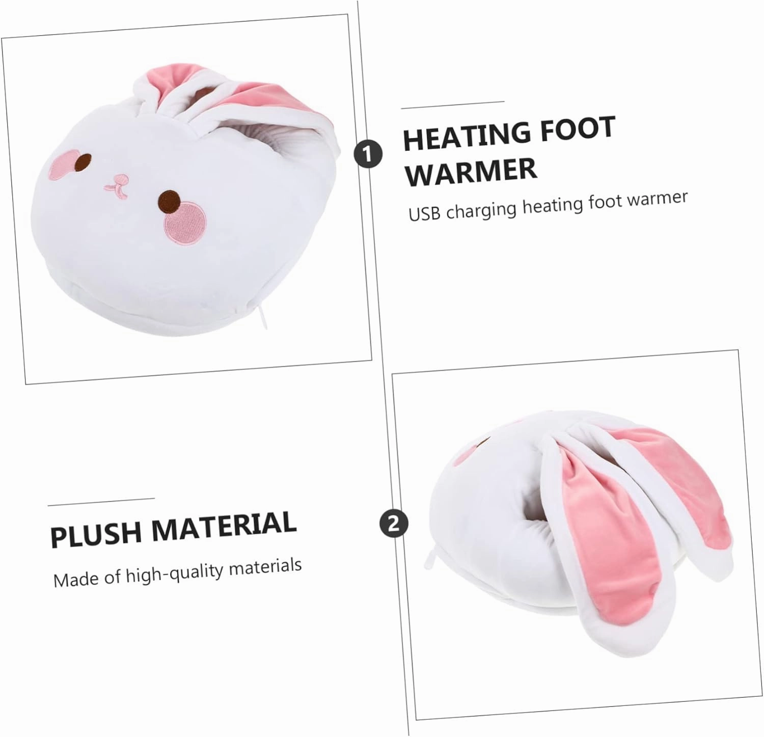 Amosfun Heated Electric Foot Warmer Sliers Rechargeable Warmer Shoes for Winter