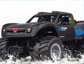 Amphibious Climbing Buggy, Waterproof 4WD Stunt RC Car, 2.4G Wireless Handle Remote Control, 360 Degree Rotating Stunt Show (Blue)