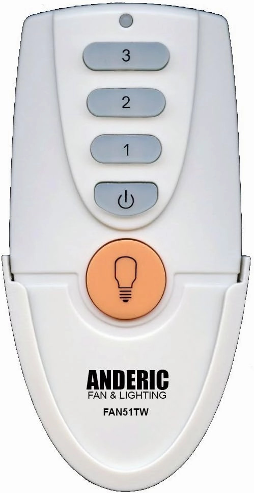 Anderic Replacement for FAN51T Remote with Wall Mount for Hampton Bay Ceiling Fans - (Model: FAN-51T, FCC ID: L3HFAN51T) - Size: Handheld, Preprogrammed, WhiteFAN51TW