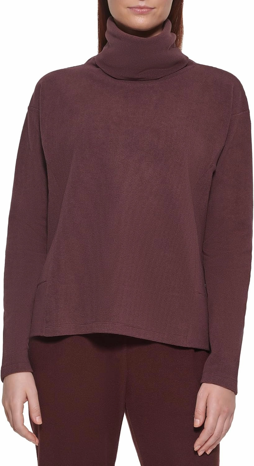 Andrew Marc womens Fleece Turtleneck Sweatshirt