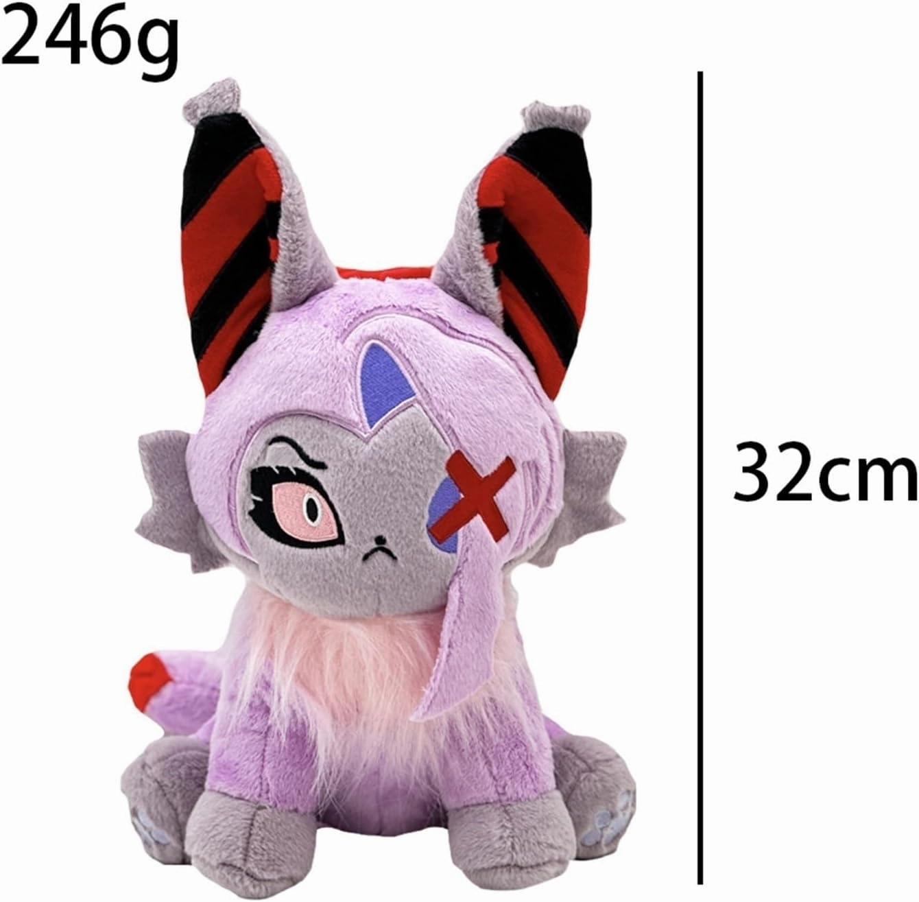 Angel Meow Hazbin Hotel,Hazbin Hotel Plush Toy,Hell Inn Angel Cat Plush Doll, (Pink Purple X Hellcat)