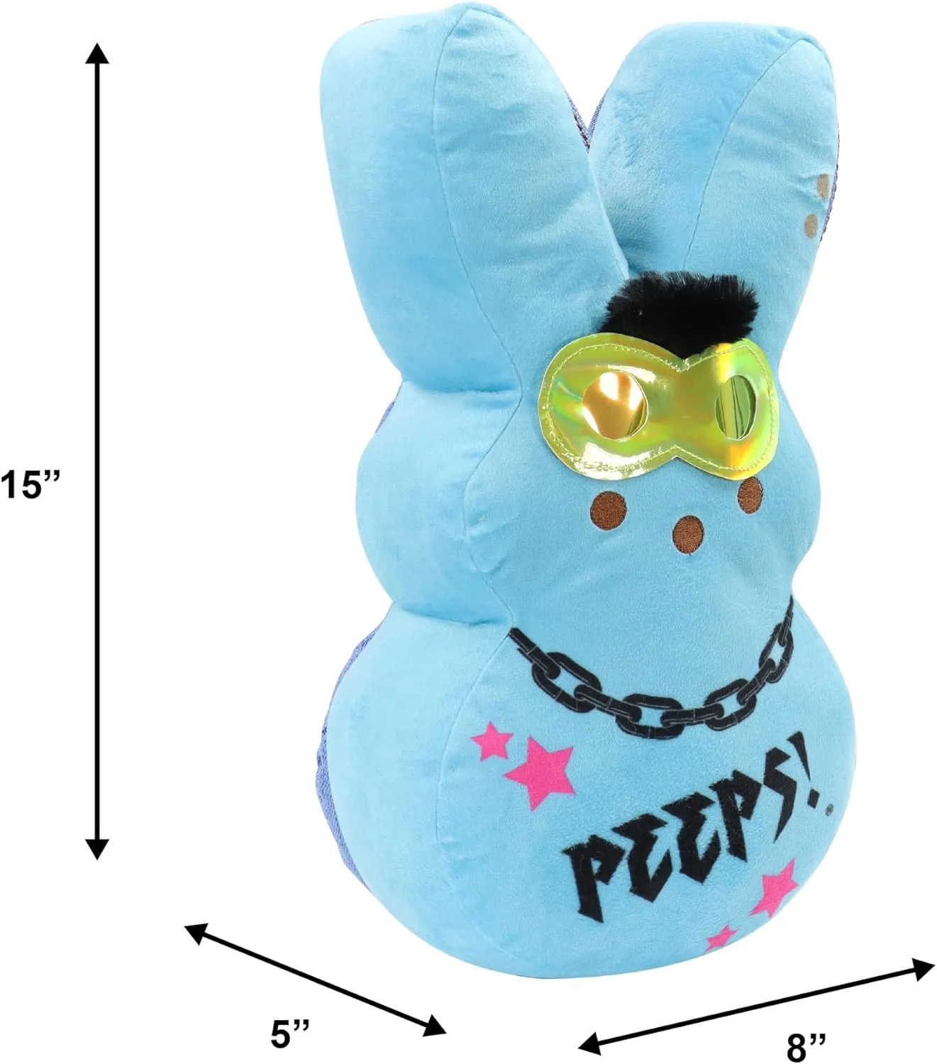 Animal Adventure | Shaggy Bunny Peeps | 15” Collectible Plush | Blue Emo Bunny