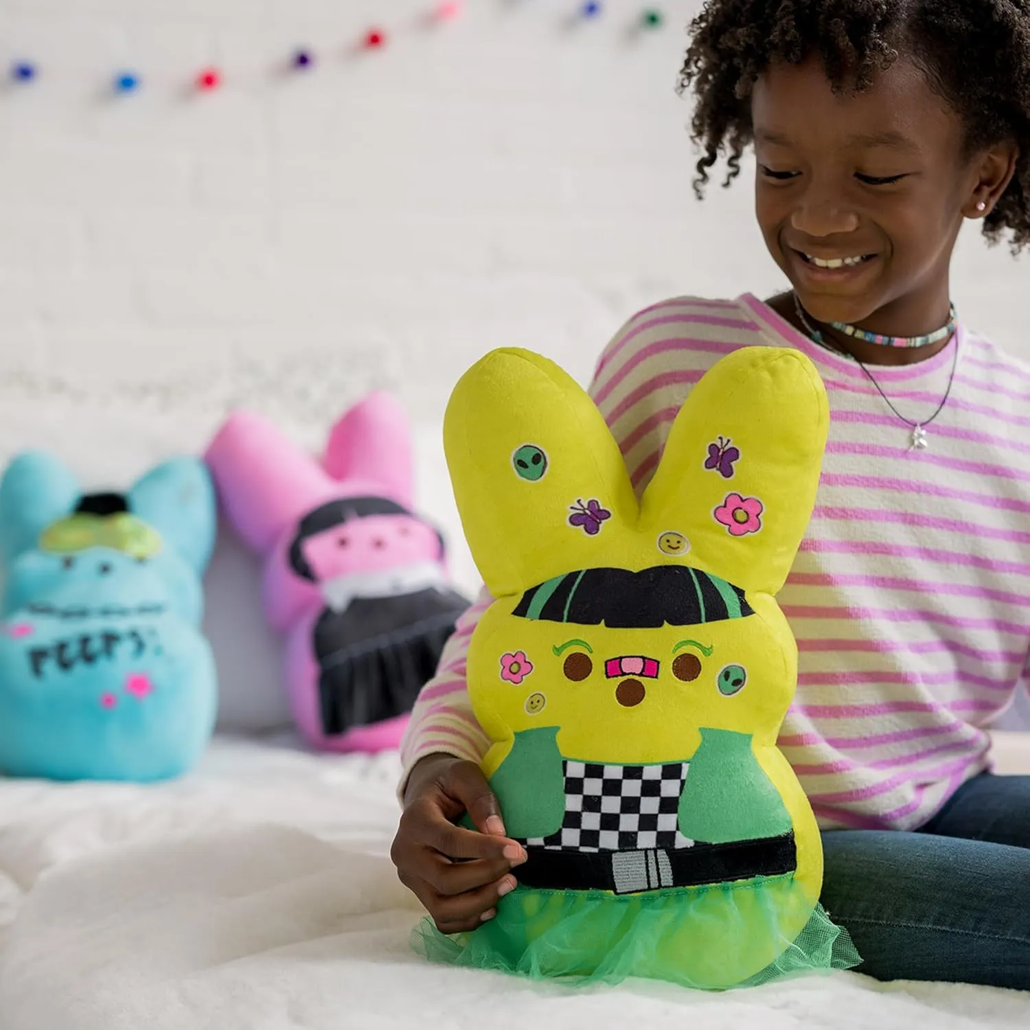 Animal Adventure | Shaggy Bunny Peeps | 15” Collectible Plush | Blue Emo Bunny