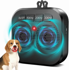 Anti Barking Device for Dogs, Ultrasonic Dog Barking Silencer with 3 Modes, Rechargeable Dog Bark Deterrent Devices for Most Breeds Indoor/Outdoor Use, 33FT Bark Box Stops Bad Behavior (Black)