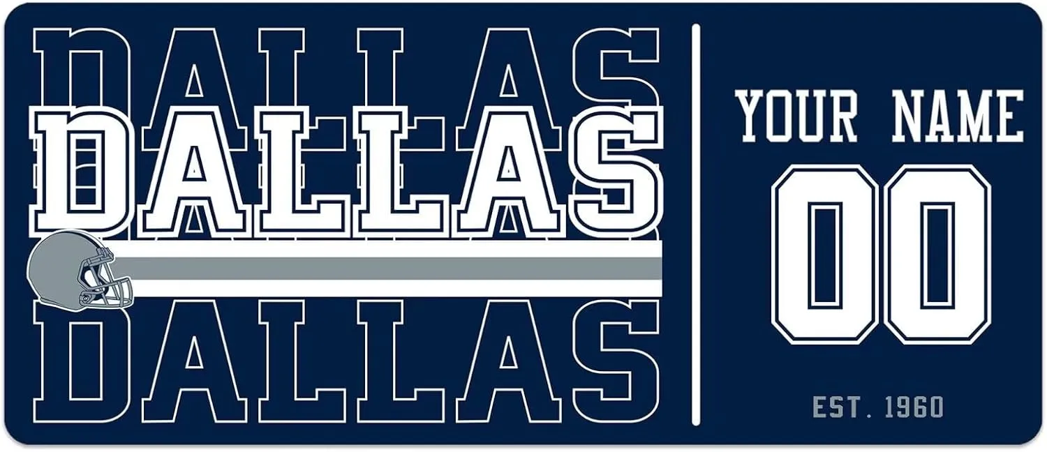 ANTKING Dallas Mouse Pad Custom Name and Number Desk Pad for Men Women Youth Gifts