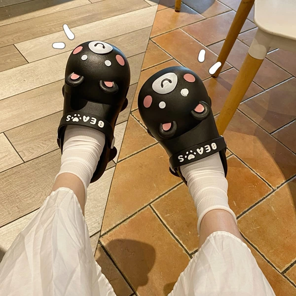 Aoakva Kawaii Slippers Kawaii Clogs Mules for Girls Women Cute Bunny Summer Shower Slippers Non-Slip Beach Shoes PVC Soft Durable