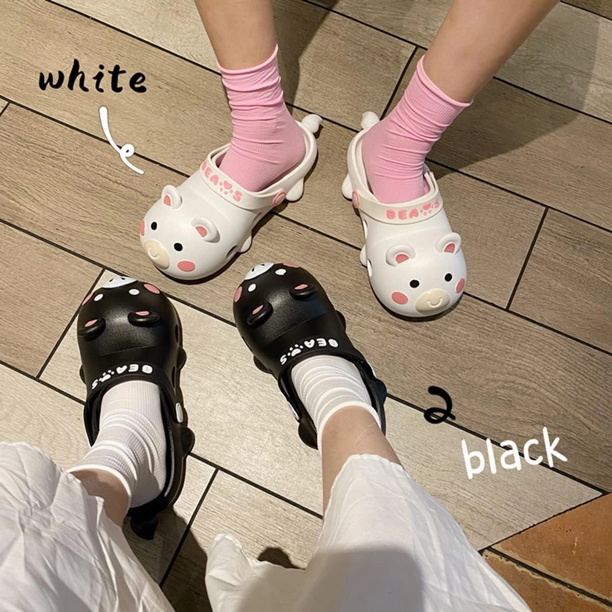 Aoakva Kawaii Slippers Kawaii Clogs Mules for Girls Women Cute Bunny Summer Shower Slippers Non-Slip Beach Shoes PVC Soft Durable