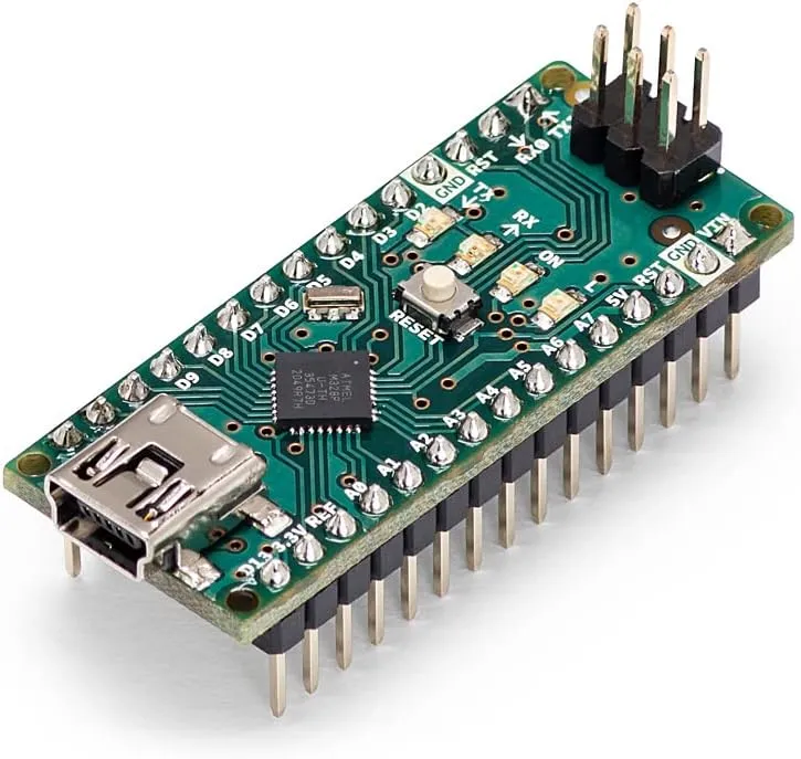 Arduino Nano [A000005] – Compact ATmega328P Microcontroller with 22 Digital I/O Pins, 8 Analog Inputs, USB Connectivity, and Arduino IDE Compatibility for Prototyping and DIY Projects