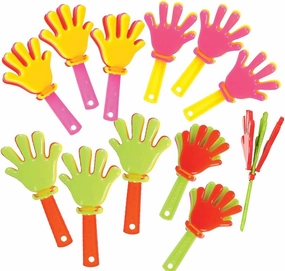 ArtCreativity Mini Hand Clappers Noisemakers - Pack of 48, 3 Inches Assorted Plastic Noisemakers for Sports, Parties, and Concerts - Best Birthday Party Favor and Goodie Bag Fillers for Boys and Girls