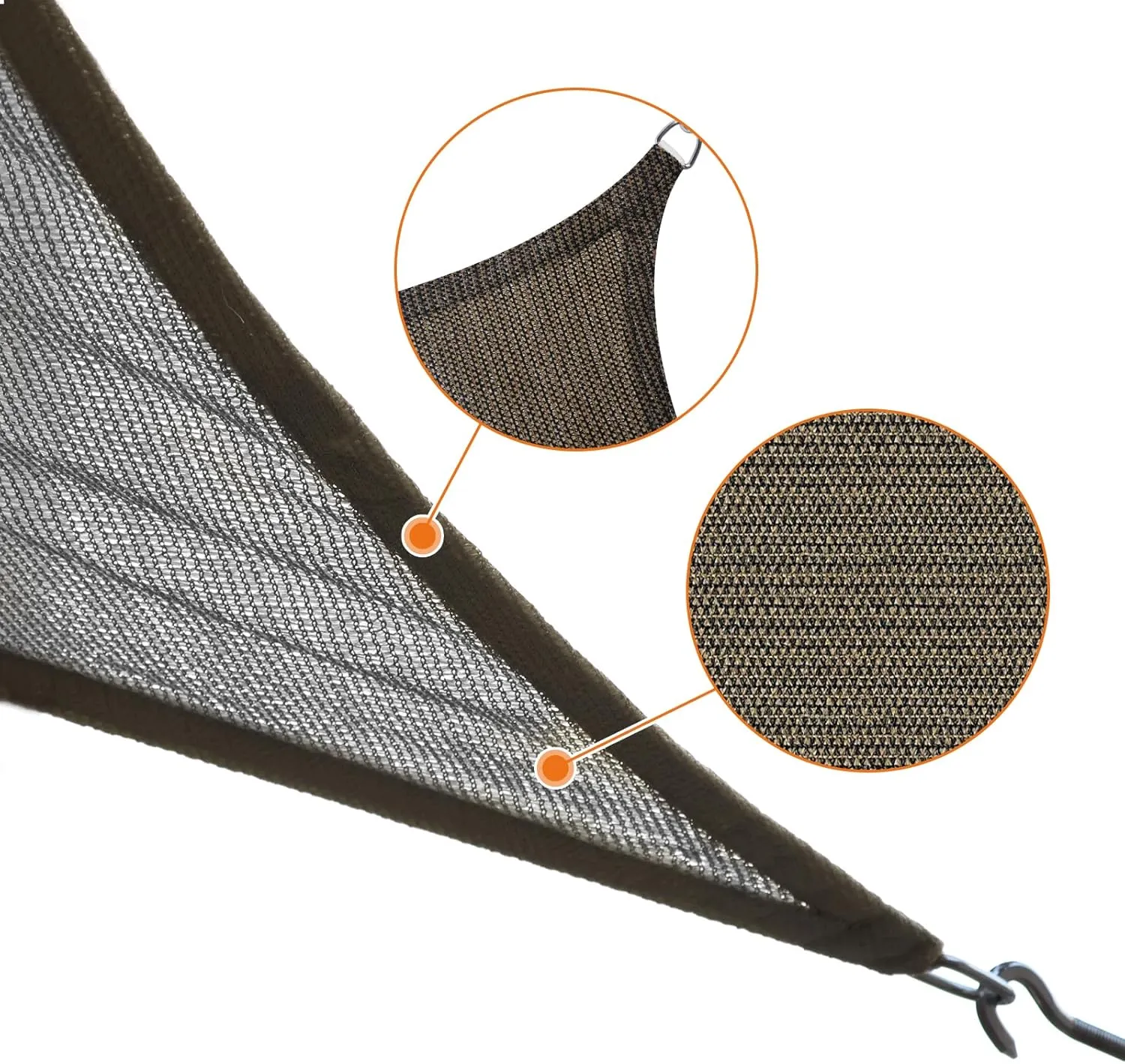 Artpuch Rectangular Breathable UV Block Sun Shade Sail Outdoor Covering Cloth for Deck, Backyard, 16'X20', Mocha (Customized Available)