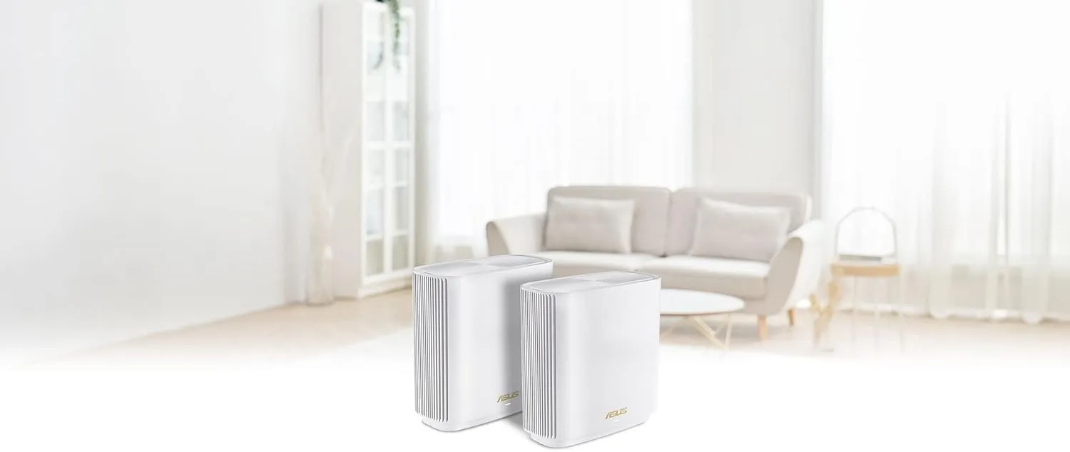 ASUS ZenWiFi XT9 AX7800 Tri-Band WiFi6 Mesh WiFiSystem (2Pack), 802.11ax, up to 5700 sq ft & 6  Rooms, AiMesh, Lifetime Free Internet Security, Parental Controls, 2.5G WAN Port, UNII 4, Charcoal
