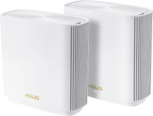 ASUS ZenWiFi XT9 AX7800 Tri-Band WiFi6 Mesh WiFiSystem (2Pack), 802.11ax, up to 5700 sq ft & 6  Rooms, AiMesh, Lifetime Free Internet Security, Parental Controls, 2.5G WAN Port, UNII 4, White