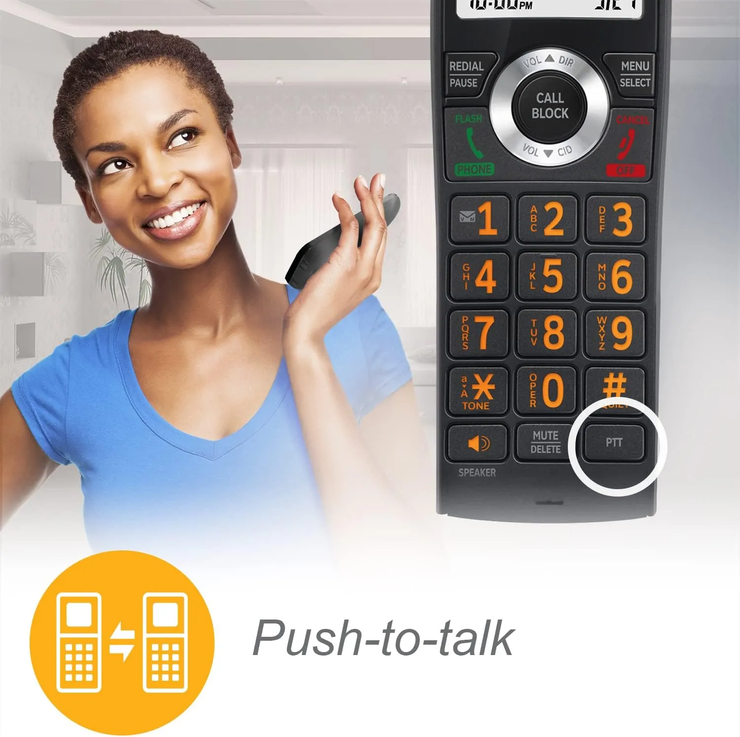 AT&T CL82319 DECT 6.0 3-Handset Cordless Phone for Home with Answering Machine, Call Blocking, Caller ID Announcer, Intercom and Long Range, Black