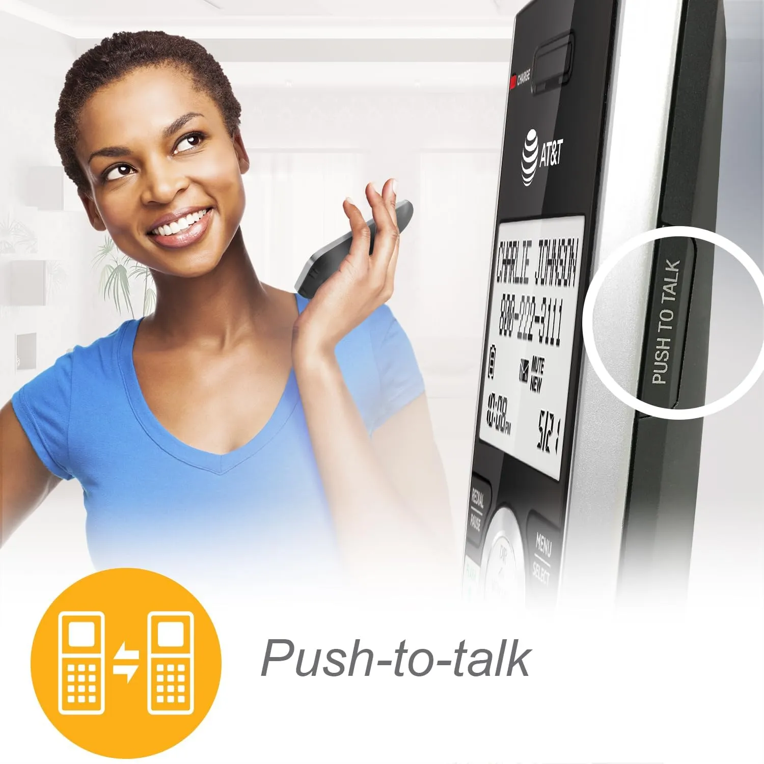 AT&T CL82407 DECT 6.0 4-Handset Cordless Phone for Home with Answering Machine, Call Blocking, Caller ID Announcer, Intercom and Long Range, Silver