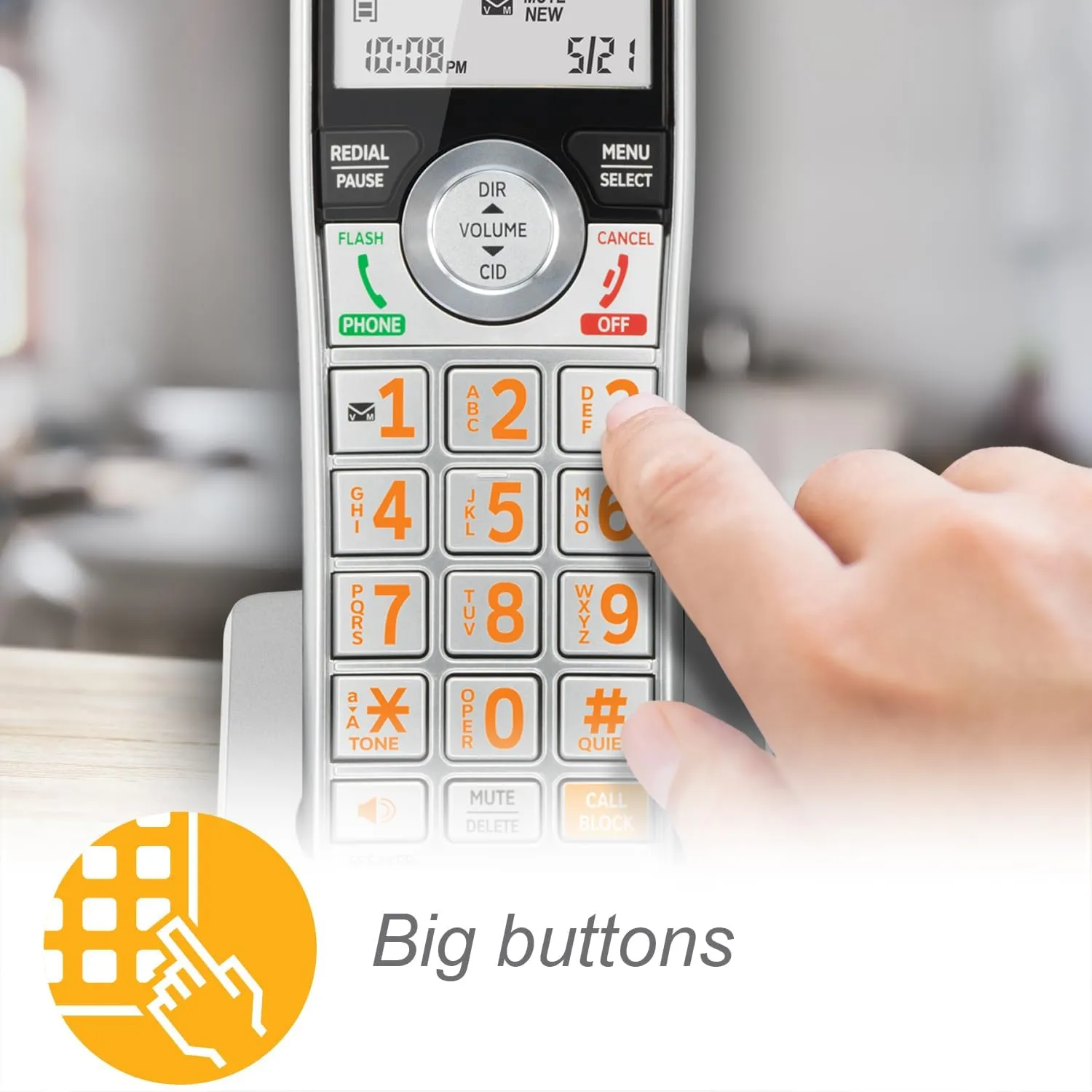 AT&T CL82407 DECT 6.0 4-Handset Cordless Phone for Home with Answering Machine, Call Blocking, Caller ID Announcer, Intercom and Long Range, Silver