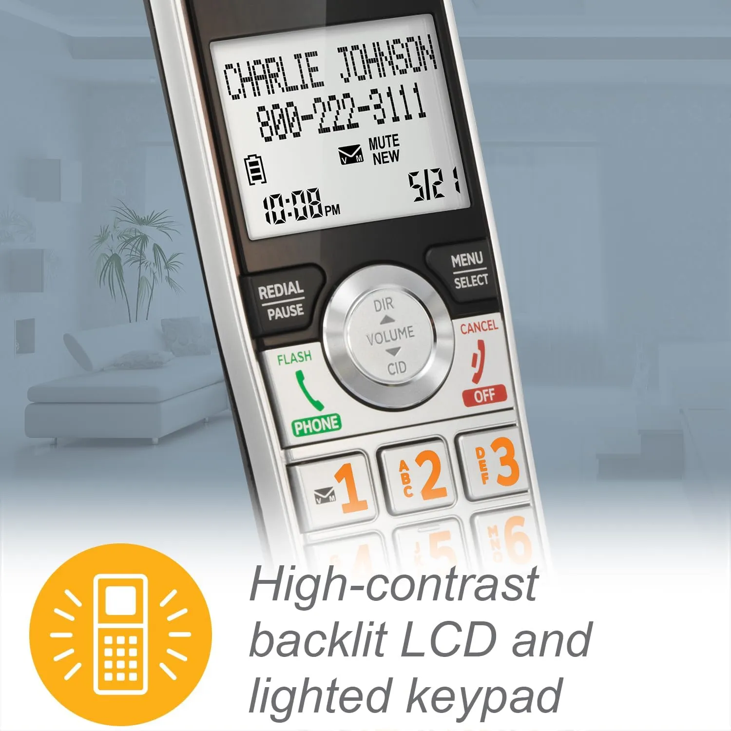 AT&T CL82407 DECT 6.0 4-Handset Cordless Phone for Home with Answering Machine, Call Blocking, Caller ID Announcer, Intercom and Long Range, Silver