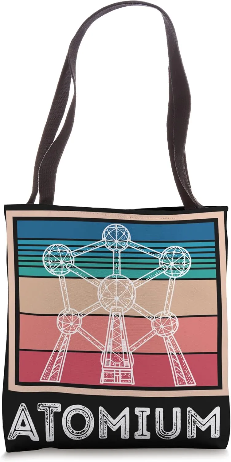 Atom Atomium Atomic nucleus Physic Science Physicist Tote Bag