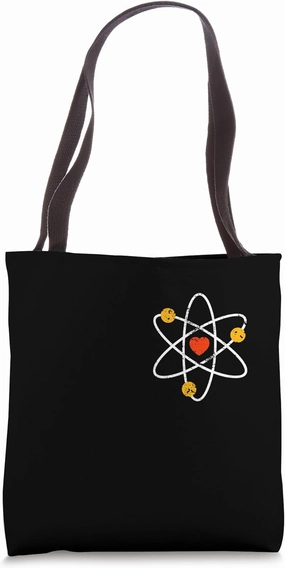 Atomic Symbol Molecule with Heart - STEM Teachers Left Chest Tote Bag
