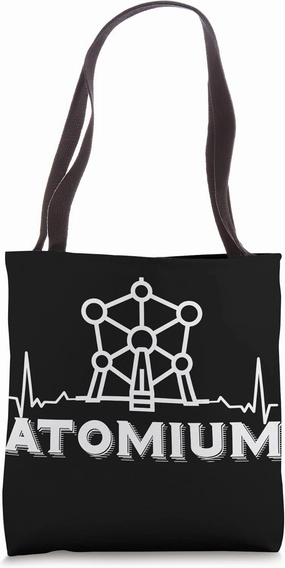 Atomium Heartbeat Atomic nucleus Brussels Science for Physic Tote Bag
