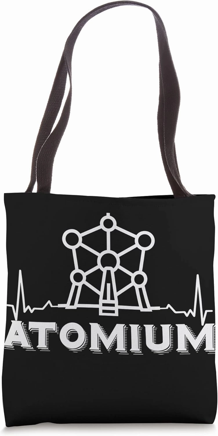 Atomium Heartbeat Atomic nucleus Brussels Science for Physic Tote Bag