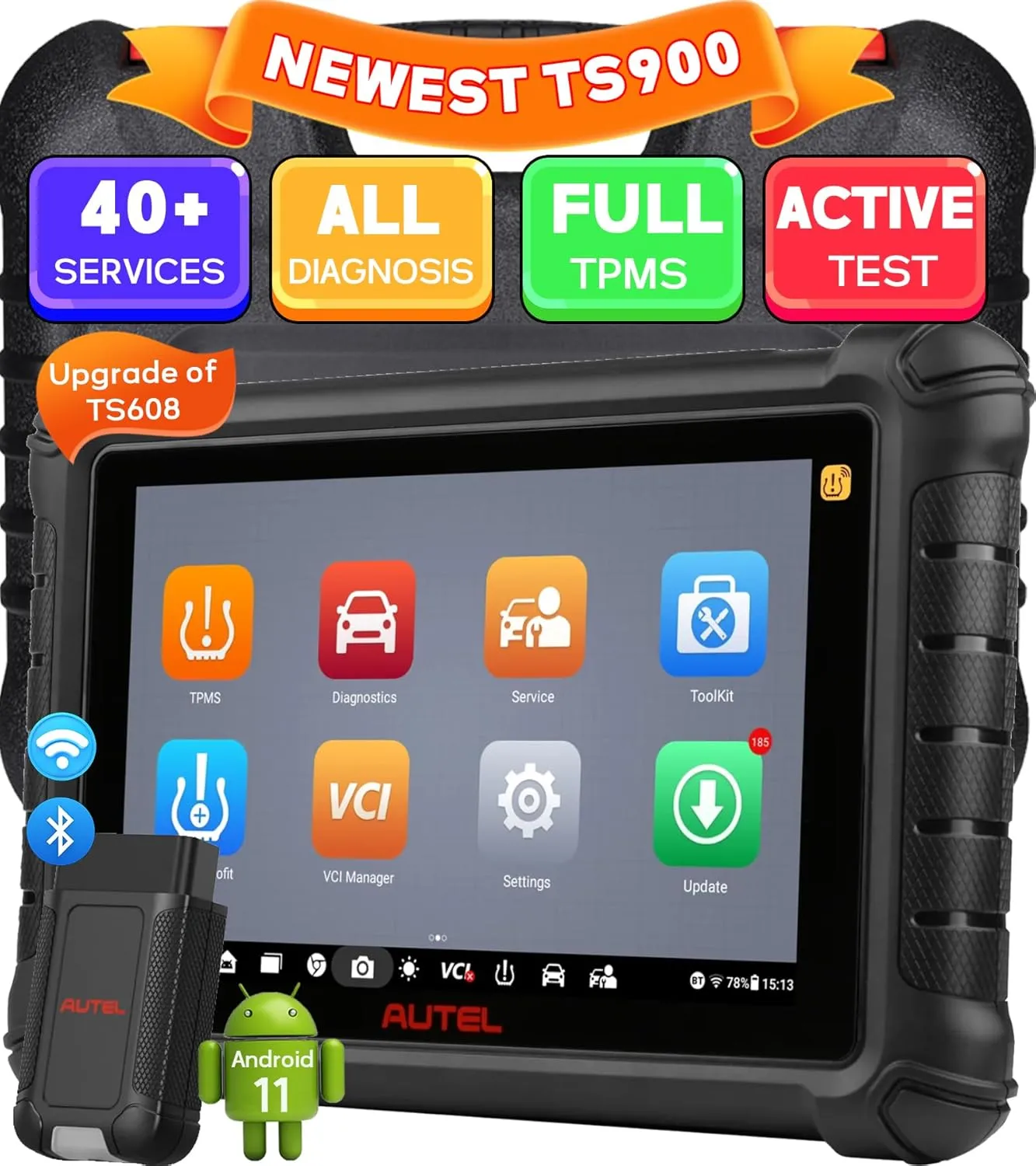 Autel MaxiTPMS TS900 TPMS Tool Programming Same as MX900TS Upgrade of MS906TS TS608 MK808 MK808S Programming Relearn Reset Full TPMS Functions DoIP&CAN FD