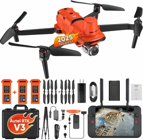 Autel Robotics EVO II PRO RTK V3, S-ony 1'' 6K/30fps HDR Video, Centimeter-Level Positioning, High-Precision GNSS Base Station, PPK Support, 20MP, SkyLink 2.0, 15KM Transmission, For Mapping