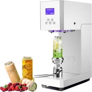 Automatic 370W Electric Tin Can Sealer Machine,Commercial Drink Sealing Machine for Homes,Bars,Cafes,Beverage Stores,Fast Food Restaurants (B)