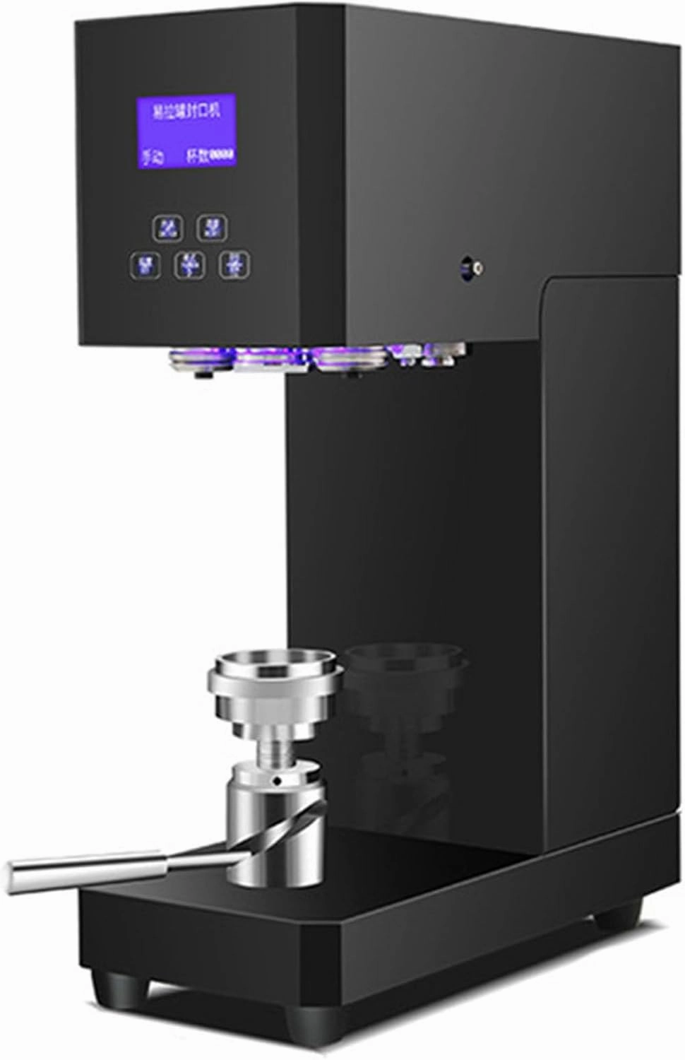 Automatic Can Sealing Machine - 370W Can Seamer with Intelligent Panel & Counting, Adjustable Height for Tin Cans, Ideal for Milk Tea, Coffee (Black)