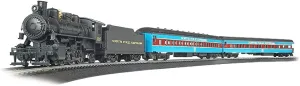 Bachmann Trains - North Pole Express Ready To Run Electric Train Set - HO Scale,Black Cyan