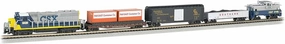 Bachmann Trains - Freightmaster Ready To Run 60 Piece Electric Train Set - N Scale,Silver , 0.5 Liters