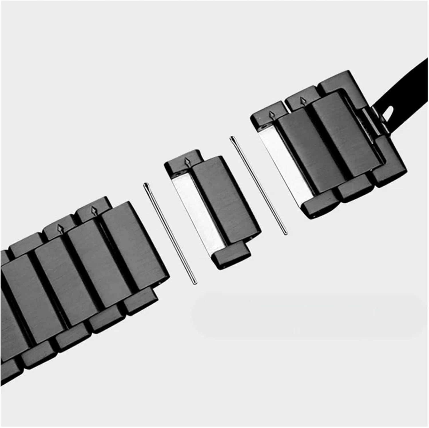 Bamboo Stainless Steel Strap 20mm 22mm Solid Precision Steel Metal Wristband Smart Watch Replacement Bracelet Accessories