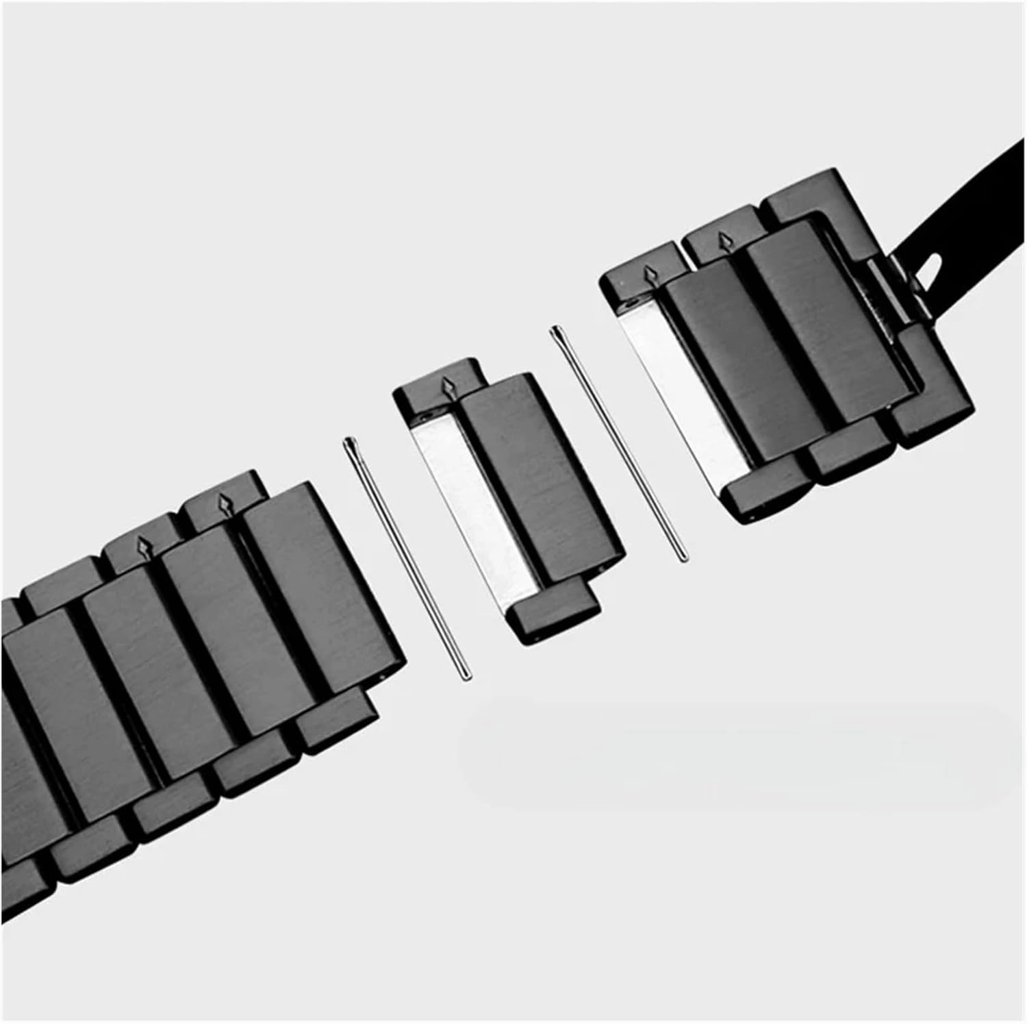 Bamboo Stainless Steel Strap 20mm 22mm Solid Precision Steel Metal Wristband Smart Watch Replacement Bracelet Accessories