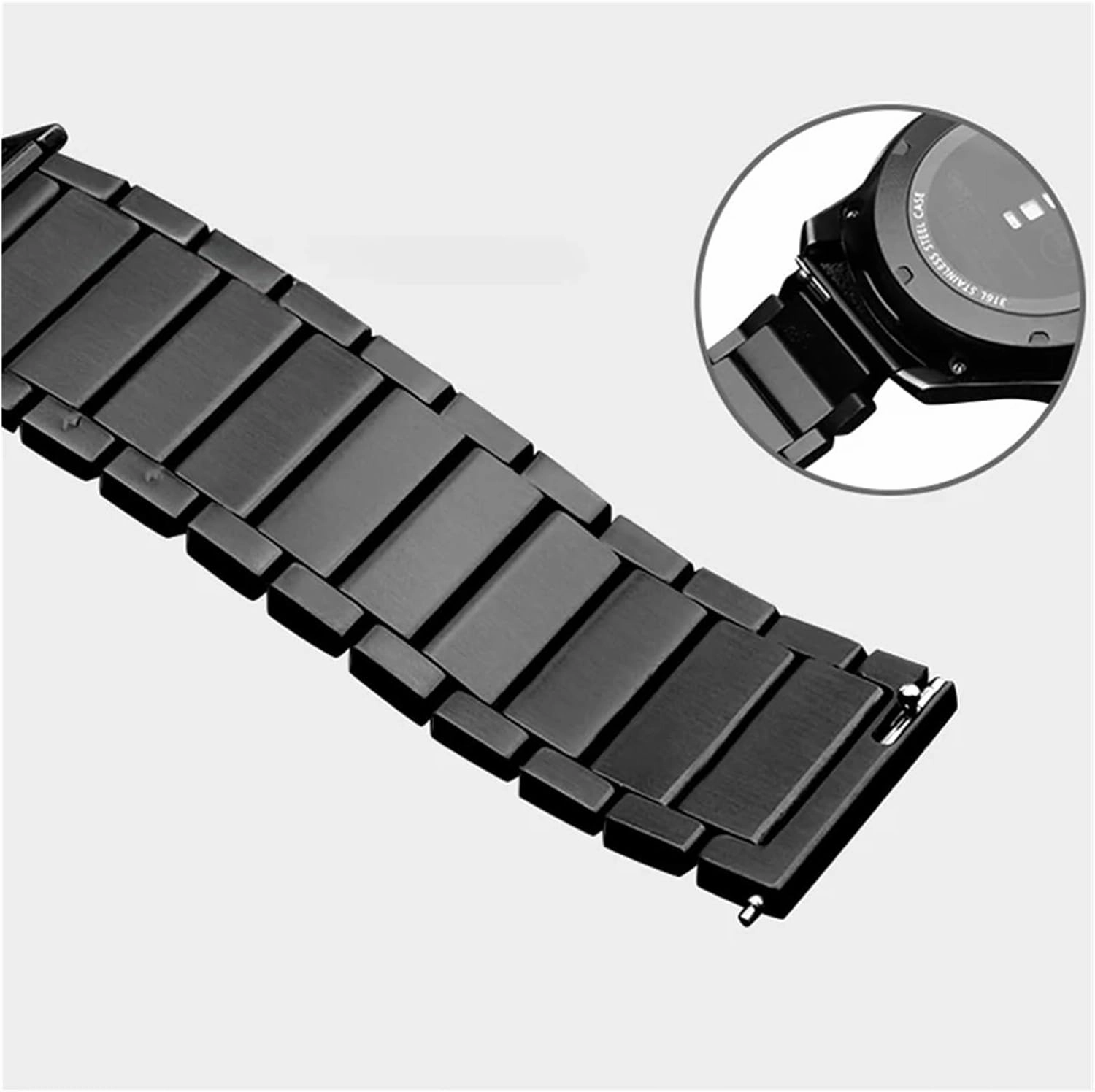 Bamboo Stainless Steel Strap 20mm 22mm Solid Precision Steel Metal Wristband Smart Watch Replacement Bracelet Accessories
