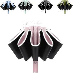 BAODINI Inverted UV Umbrella for Rain and Sun Medium Size UPF 50  Rverse Compact Umbrella Auto Open Close
