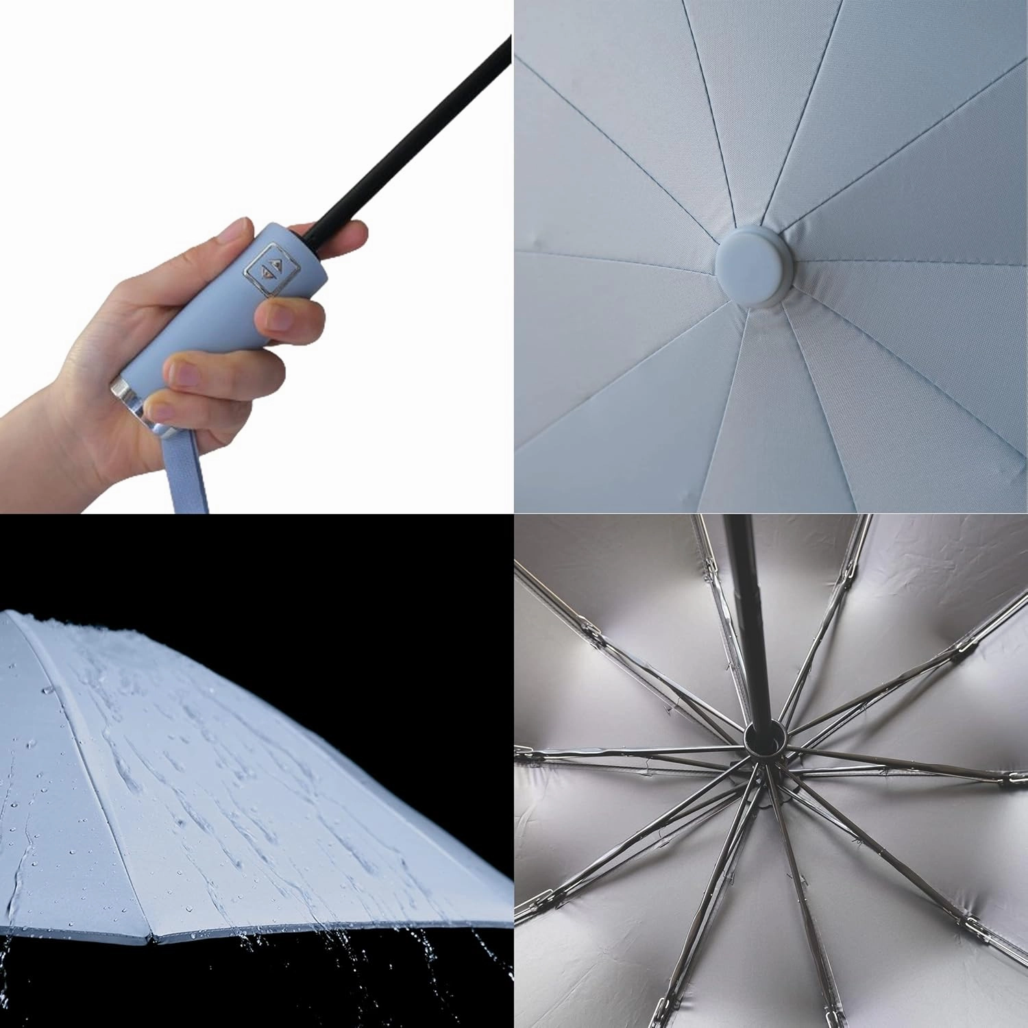 BAODINI Inverted UV Umbrella for Rain and Sun Medium Size UPF 50  Rverse Compact Umbrella Auto Open Close