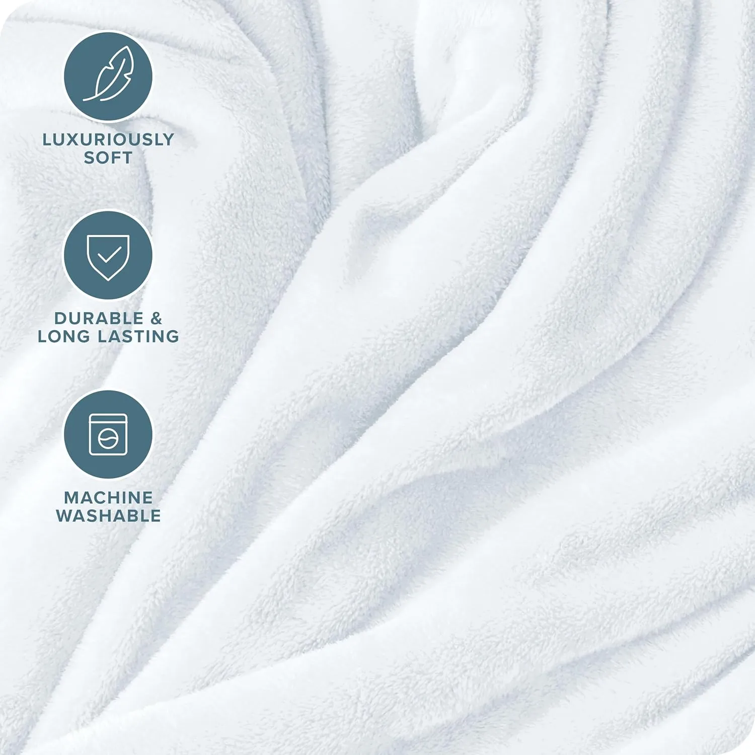 Bare Home Fleece Microplush Blanket - Full/Queen - Lightweight Throw for Bed, Sofa, Couch, Movie Night, Camping, and Travel - Cabin Blanket (Full/Queen, White)