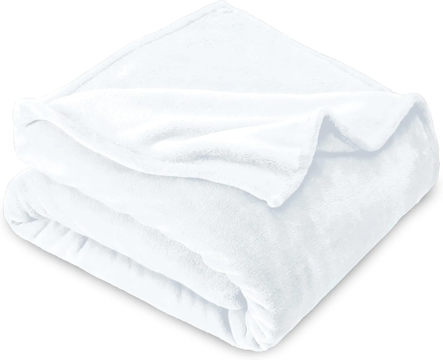 Bare Home Fleece Microplush Blanket - Full/Queen - Lightweight Throw for Bed, Sofa, Couch, Movie Night, Camping, and Travel - Cabin Blanket (Full/Queen, White)