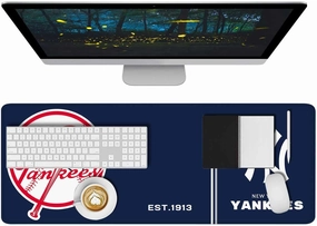 Baseball Mouse Pad Extended Large Gaming Desk Pad 31.5 x 11.8 Inch, XL Mousepad Topographic Mouse Pad with Anti-Slip Rubber Base for New York Home Office