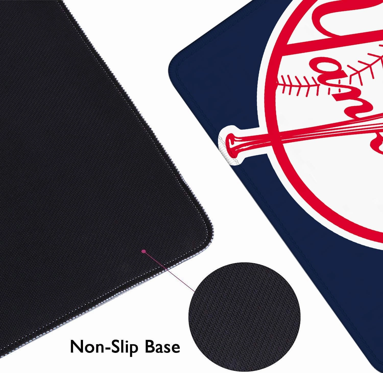 Baseball Mouse Pad Extended Large Gaming Desk Pad 31.5 x 11.8 Inch, XL Mousepad Topographic Mouse Pad with Anti-Slip Rubber Base for New York Home Office