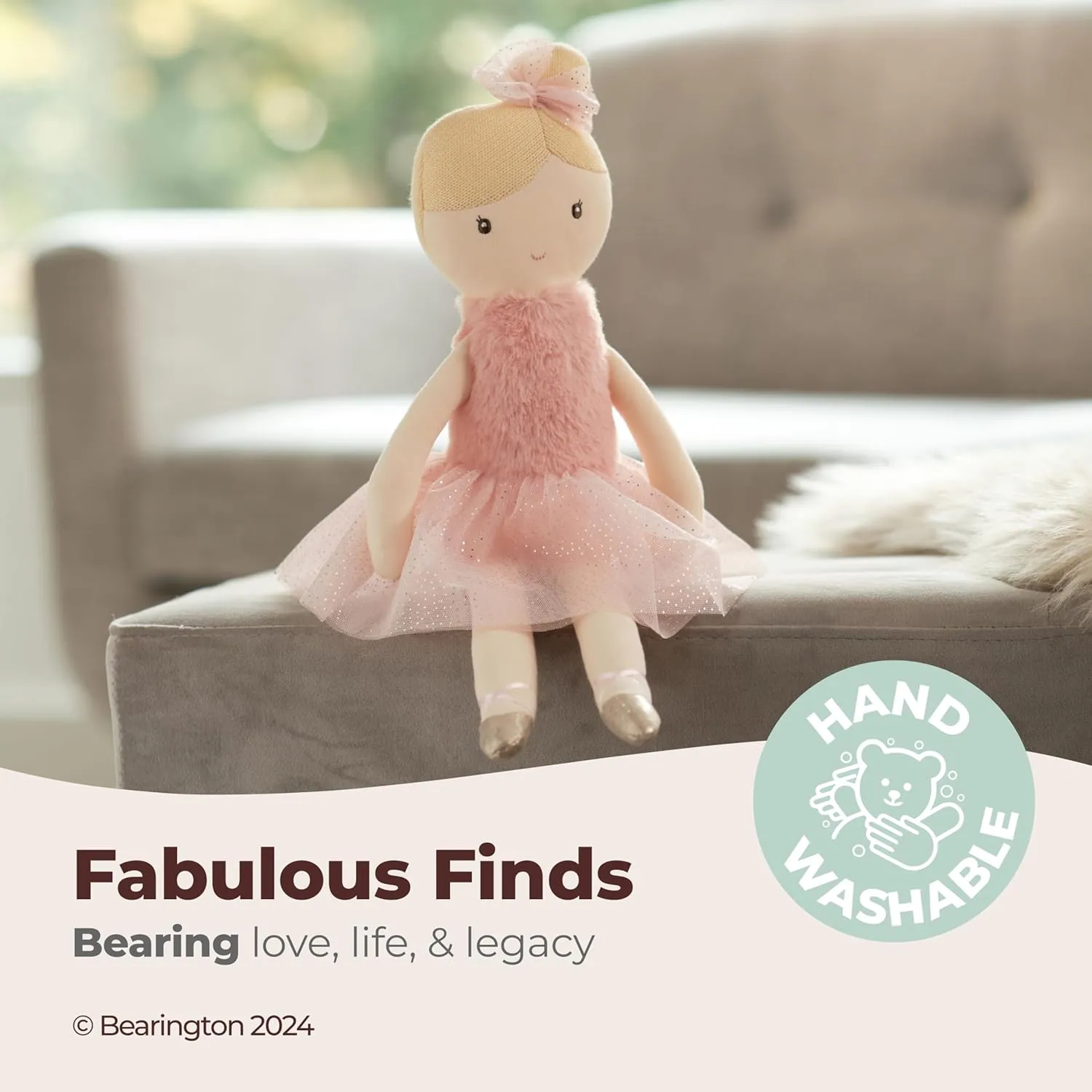 Bearington Collection Lil' Ballerina Blonde Ballerina 16.5 in Doll - Plush Dolls for Girls - Toys