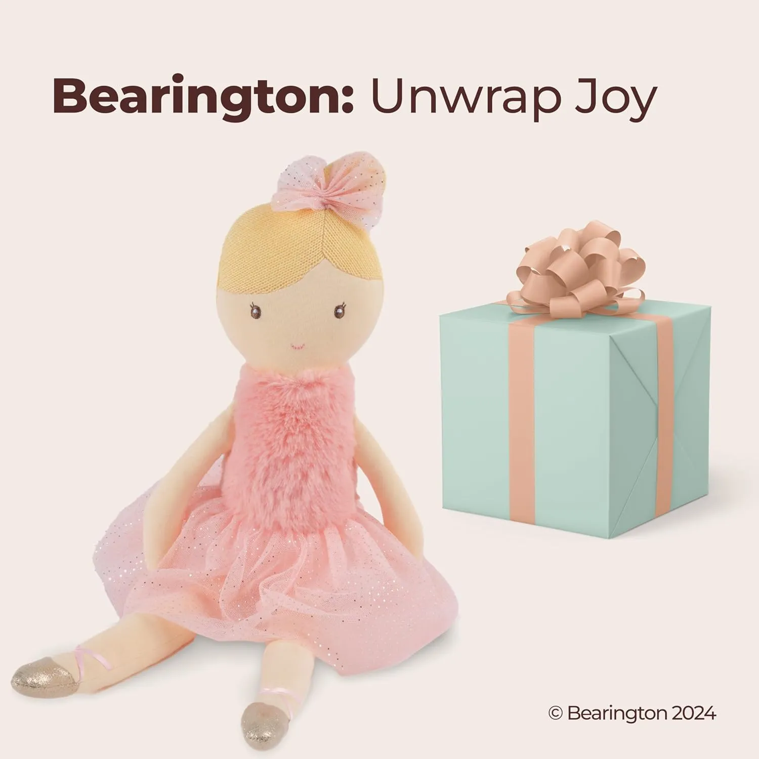 Bearington Collection Lil' Ballerina Blonde Ballerina 16.5 in Doll - Plush Dolls for Girls - Toys