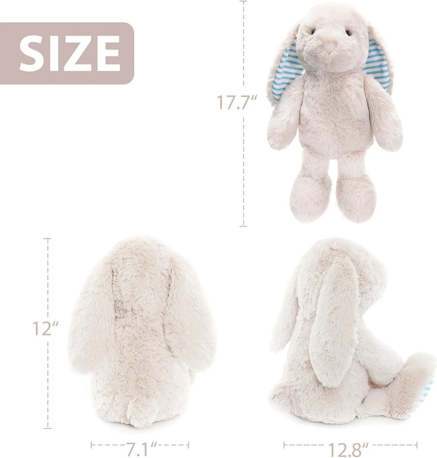 Beige Cream Bunny Rabbit Stuffed Animals Plush Toys for Kids Girls Boys Baby Birthday Bedtime Gift,17.7 inches