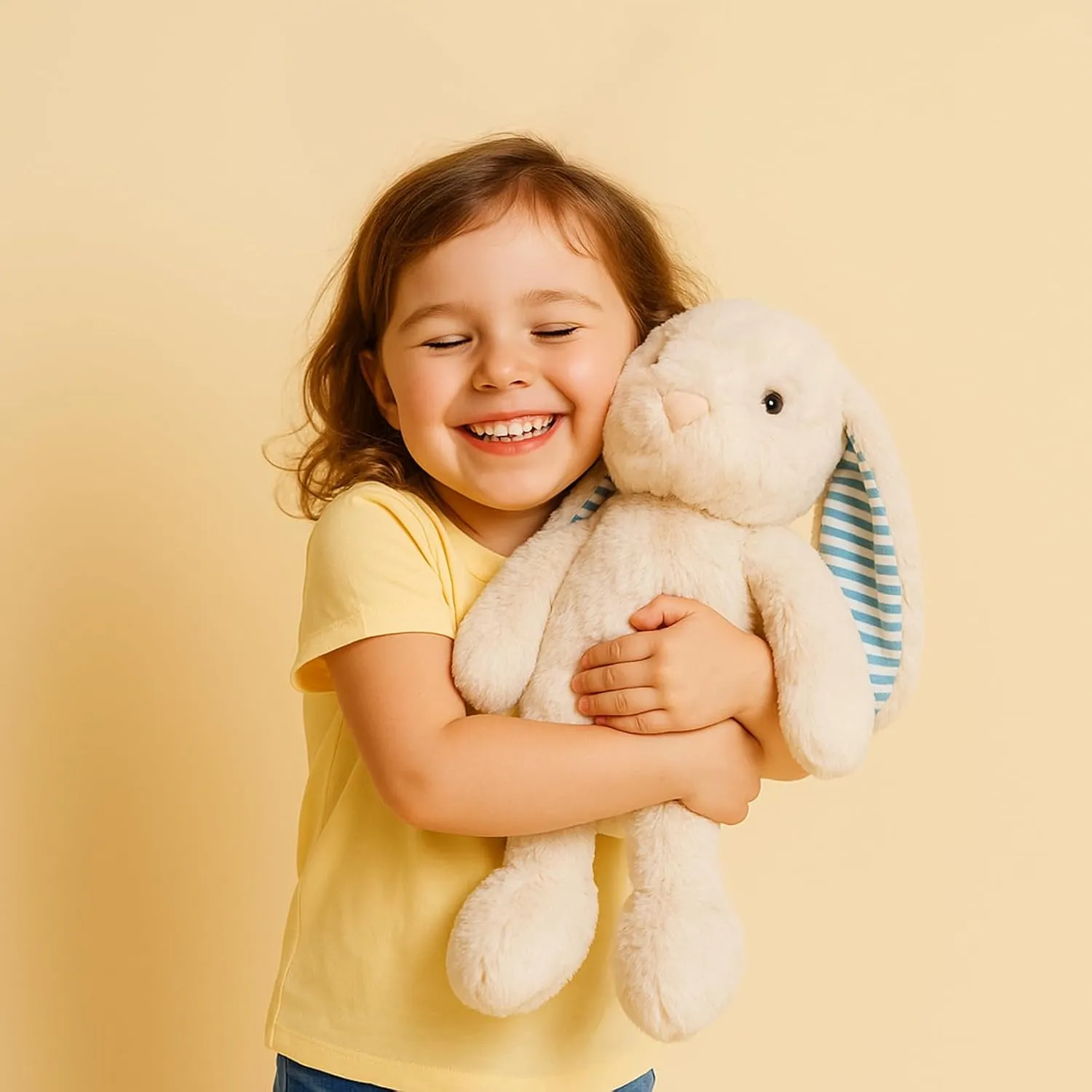 Beige Cream Bunny Rabbit Stuffed Animals Plush Toys for Kids Girls Boys Baby Birthday Bedtime Gift,17.7 inches