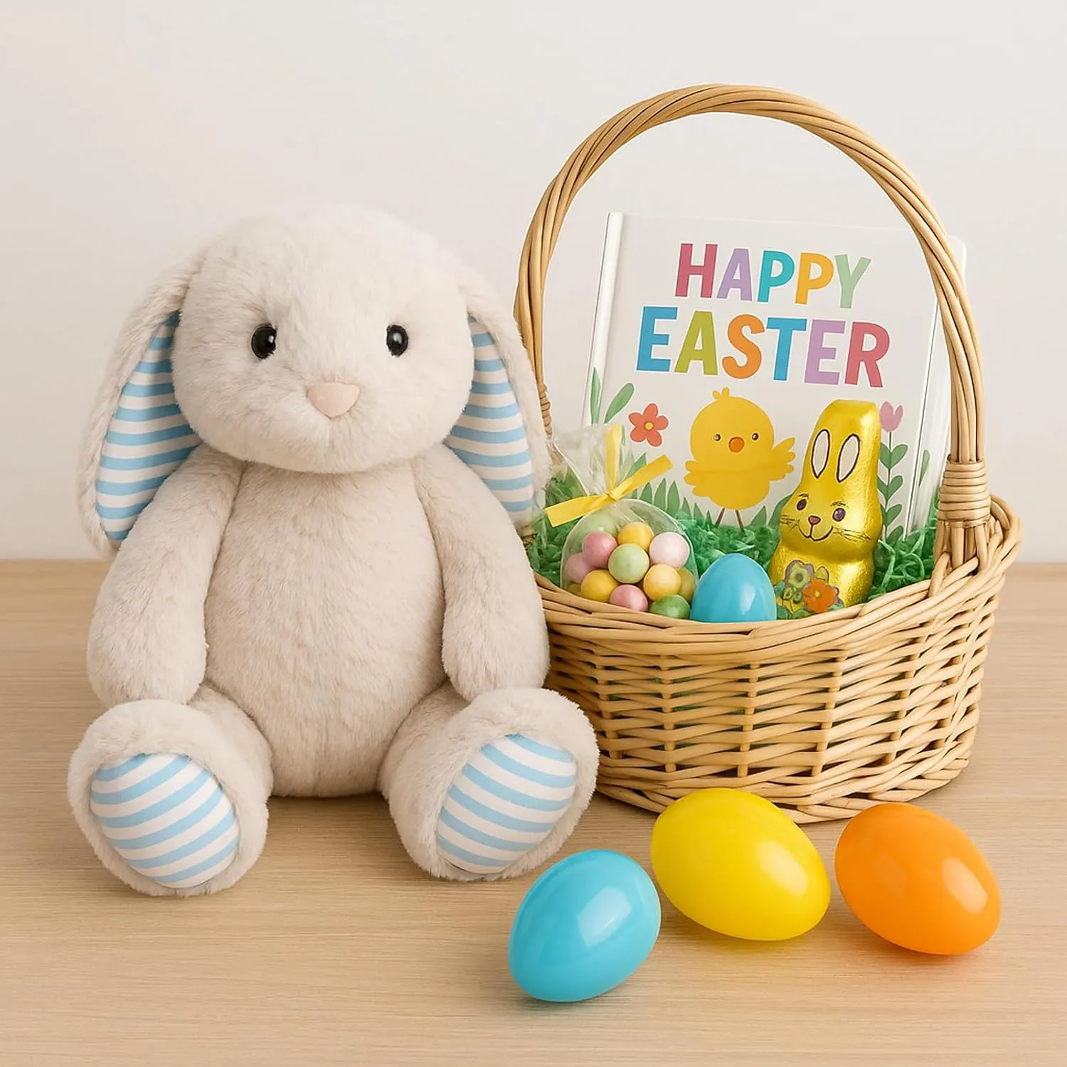 Beige Cream Bunny Rabbit Stuffed Animals Plush Toys for Kids Girls Boys Baby Birthday Bedtime Gift,17.7 inches